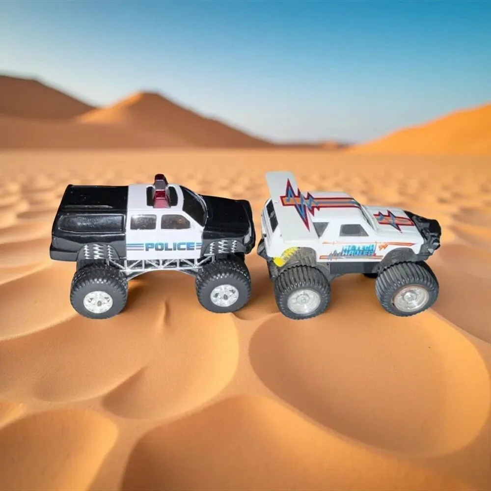 Macau Mattel Stunt Ratz Baja Jeep &  Road Ripper Police Monster Trucks Friction